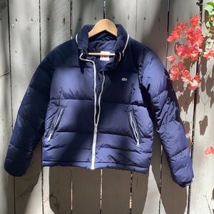 Navy Puffy Lacoste Jacket